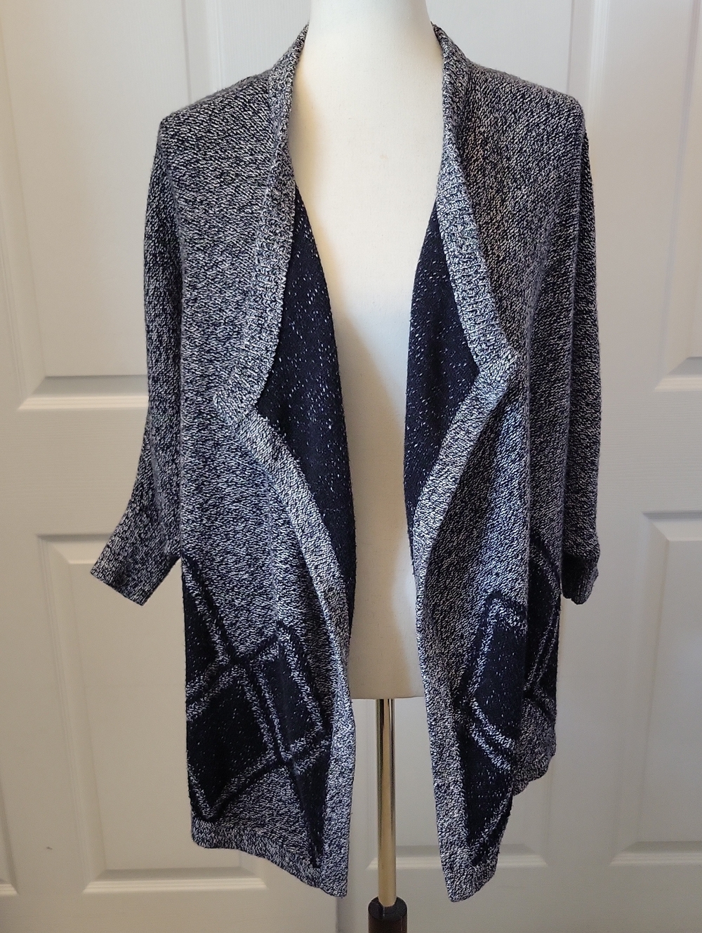 Madewell Open Cardigan Aztec Womans XS/S Gray Black Western Boho Minimalist